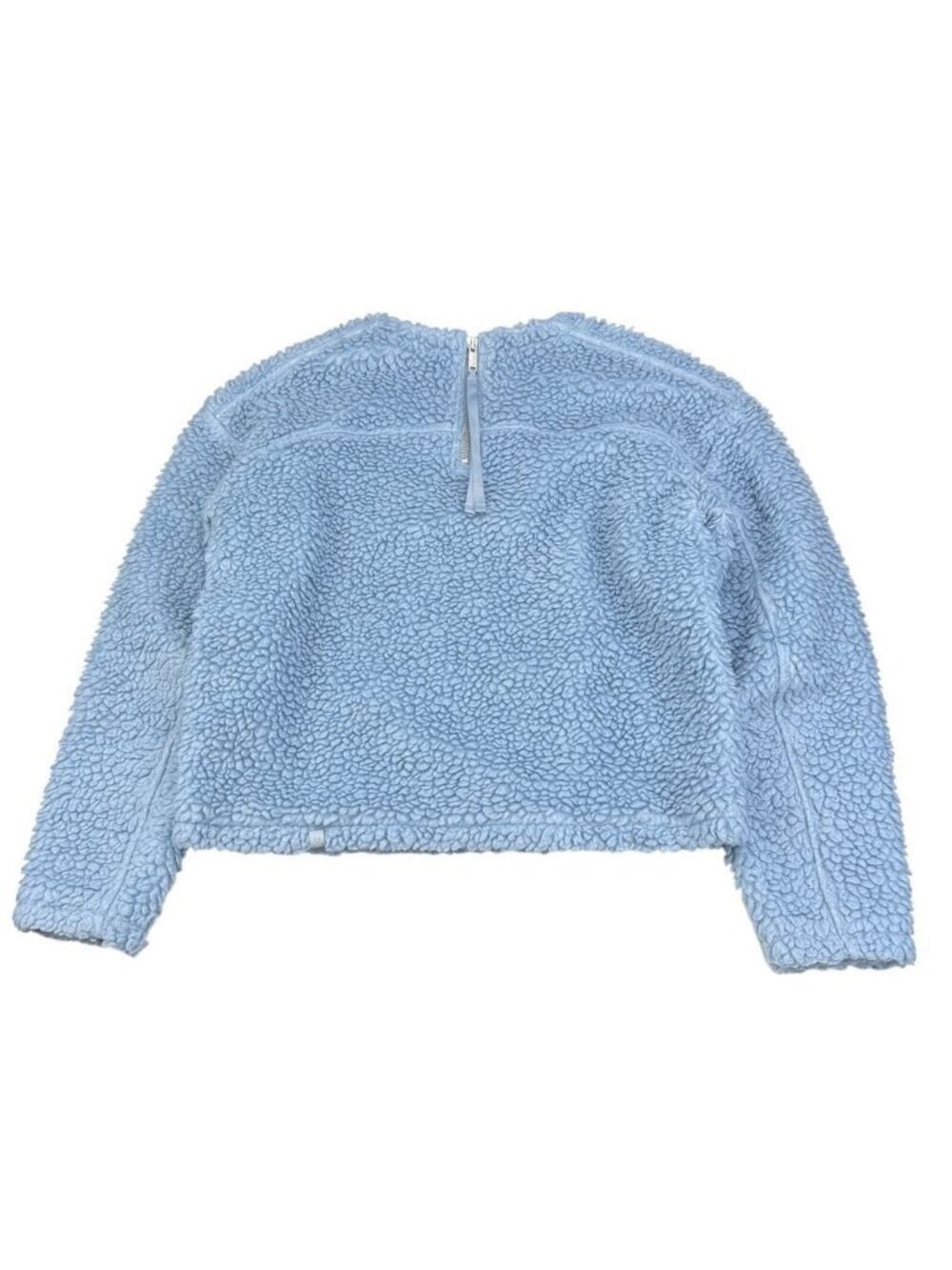 Lululemon Wool Blend Sherpa Fleece Whenever Boxy Crew Pullover Blue Chambray - Picture 5 of 9